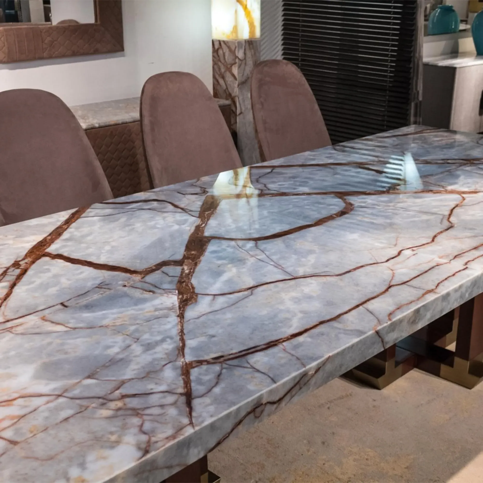 Daytona Large Marble Pedestal Dining Table