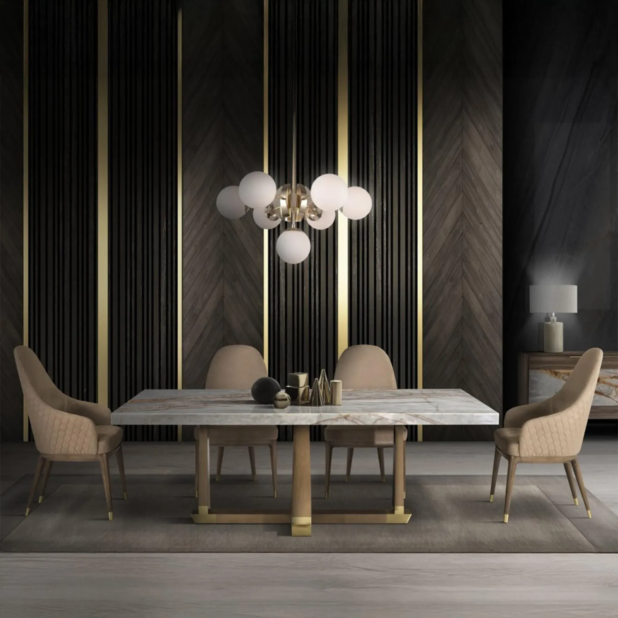 Daytona Marble Pedestal Dining Table