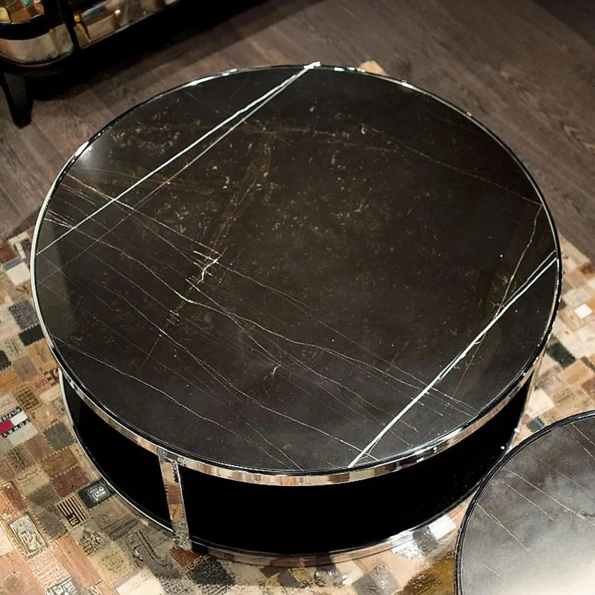 Elba Round Coffee Table - Marble, Glass