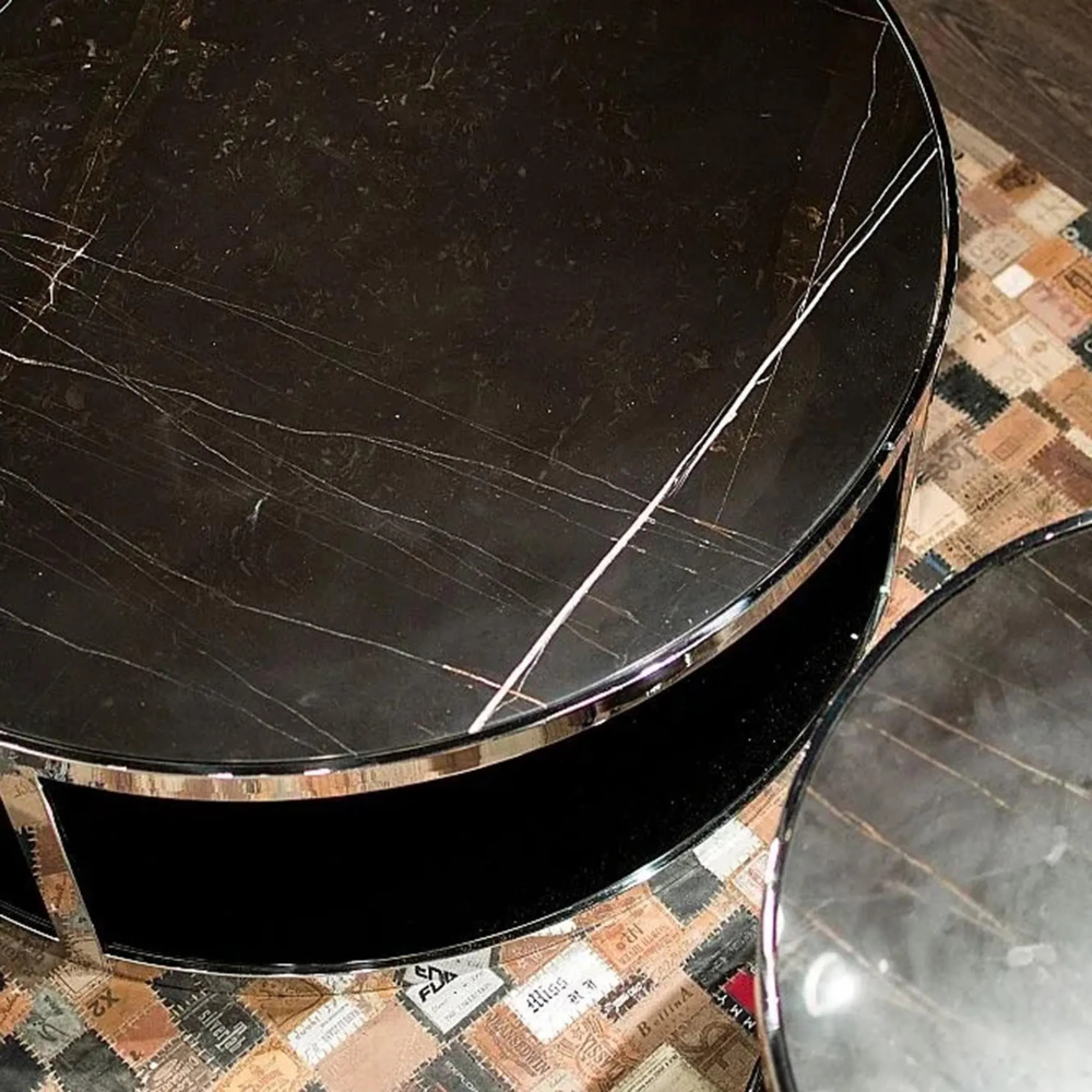 Elba Round Coffee Table - Marble, Glass