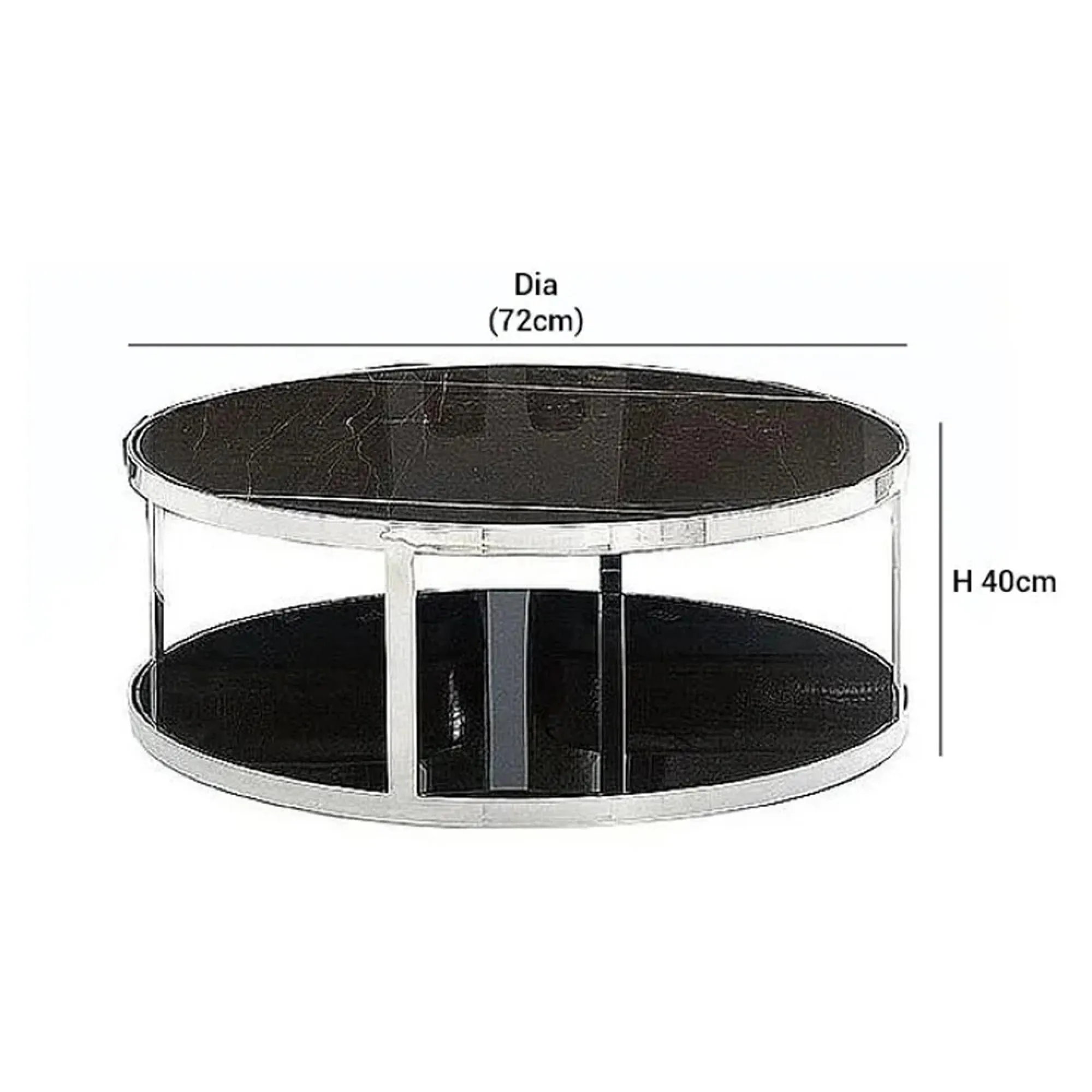 Elba Round Coffee Table - Marble, Glass