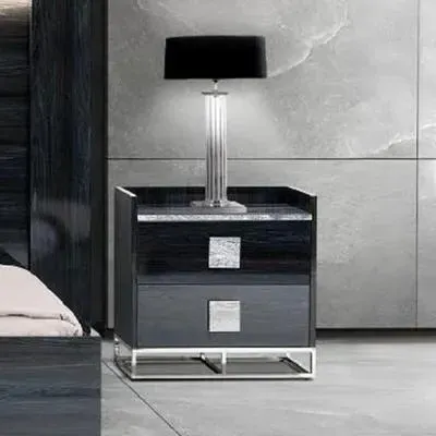 Elliot 2 Drawer Bedside Cabinet - Marble, Wood image