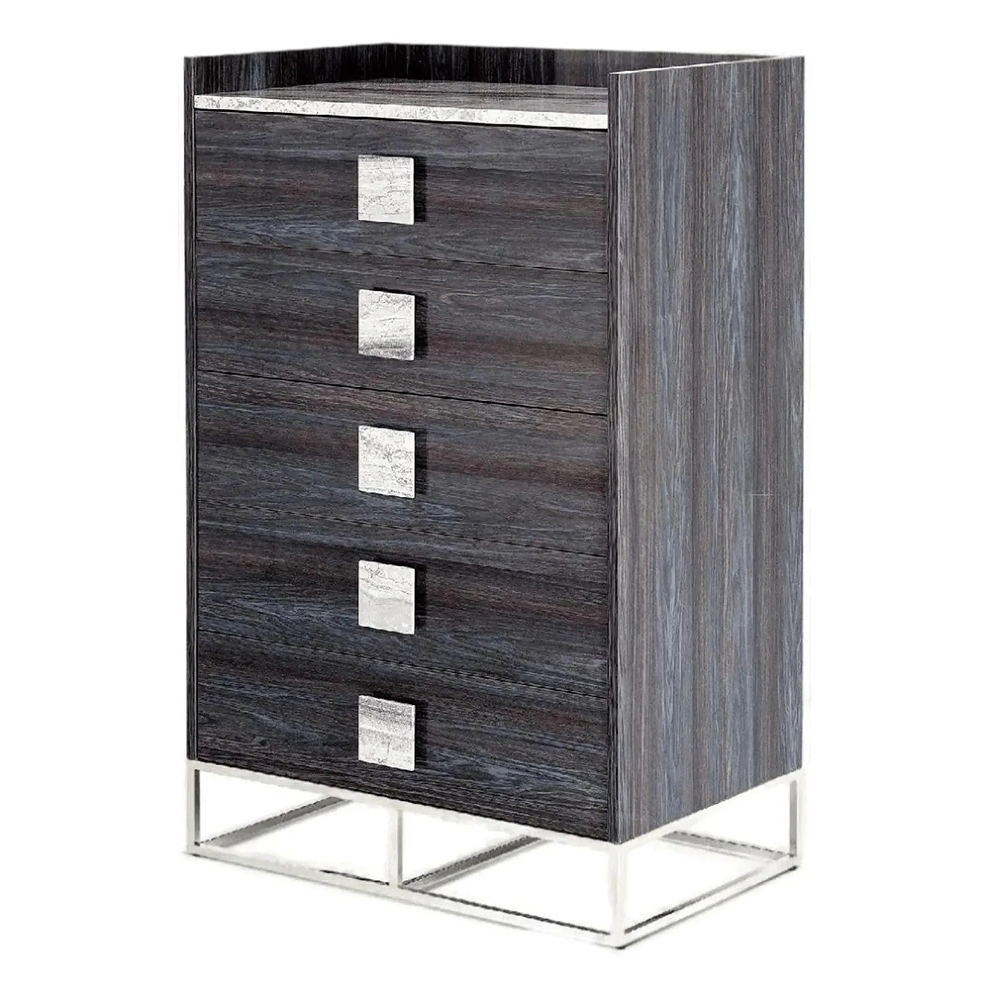 Elliot 5 Drawer Tall Chest - Marble, Wood