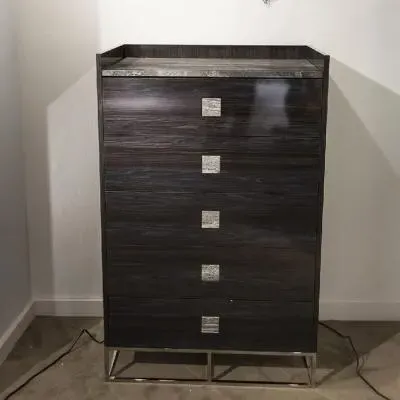 Elliot 5 Drawer Tall Chest - Marble, Wood