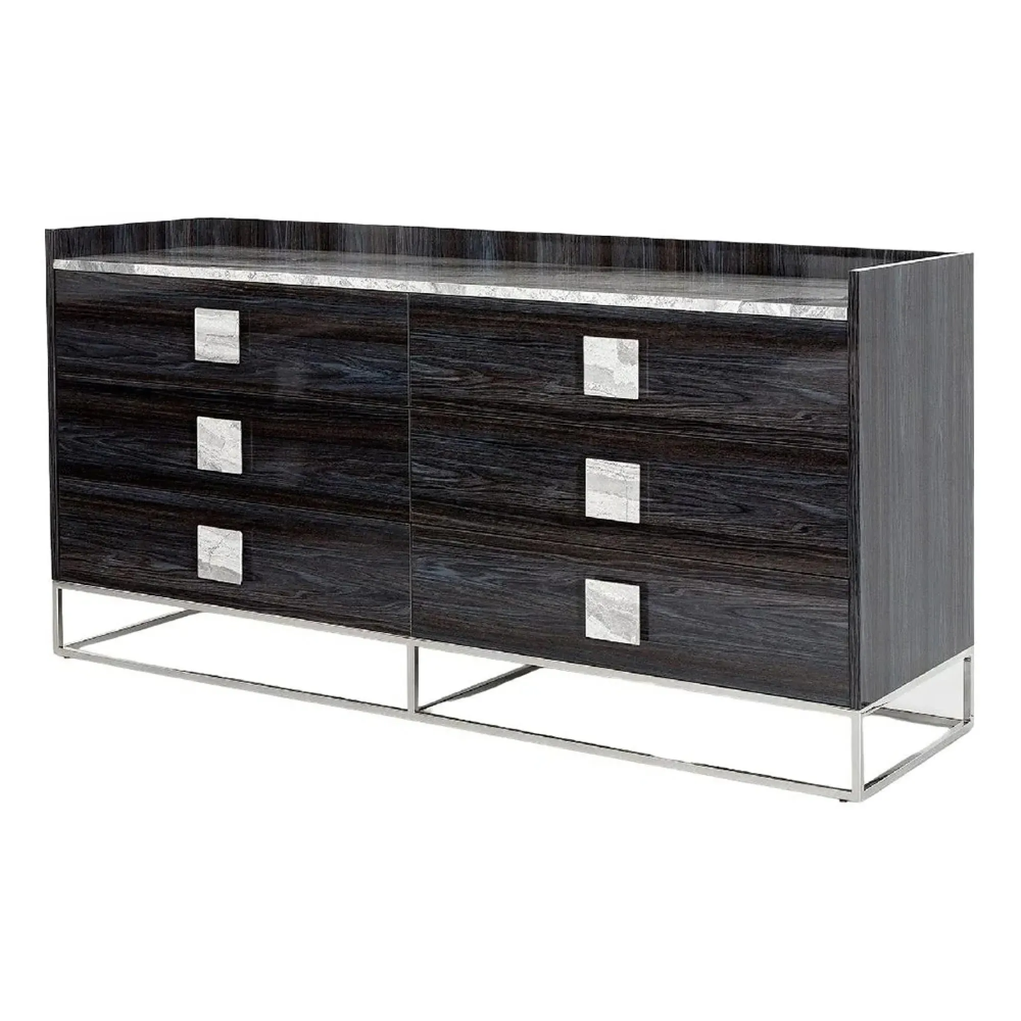 Elliot 6 Drawer Wide Chest - Marble, Wood