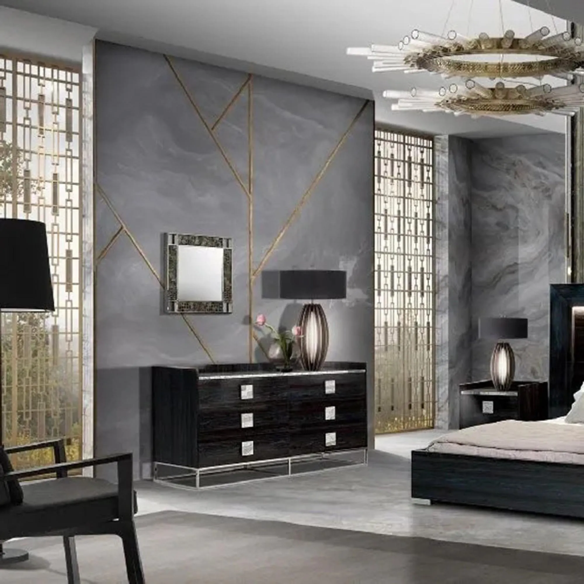 Elliot 6 Drawer Wide Chest - Marble, Wood