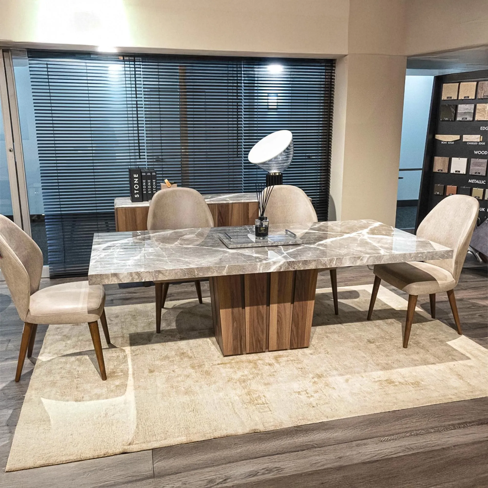 Empire Dining Table - Marble, Wood