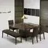 Espresso 6 Seater Marble Pedestal Dining Table - Wenge