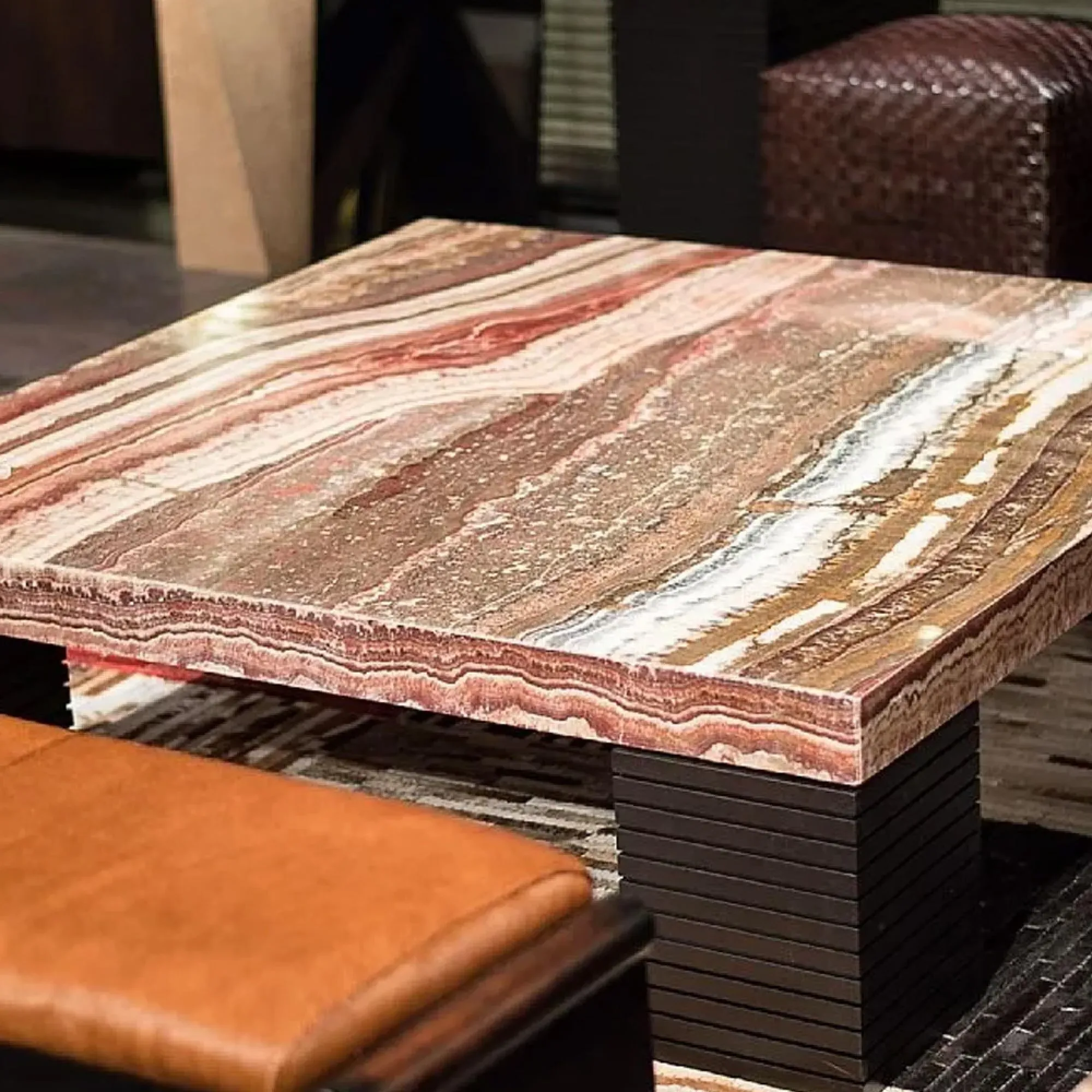 Espresso Large Occasional Tables - Marble, Wenge Wood