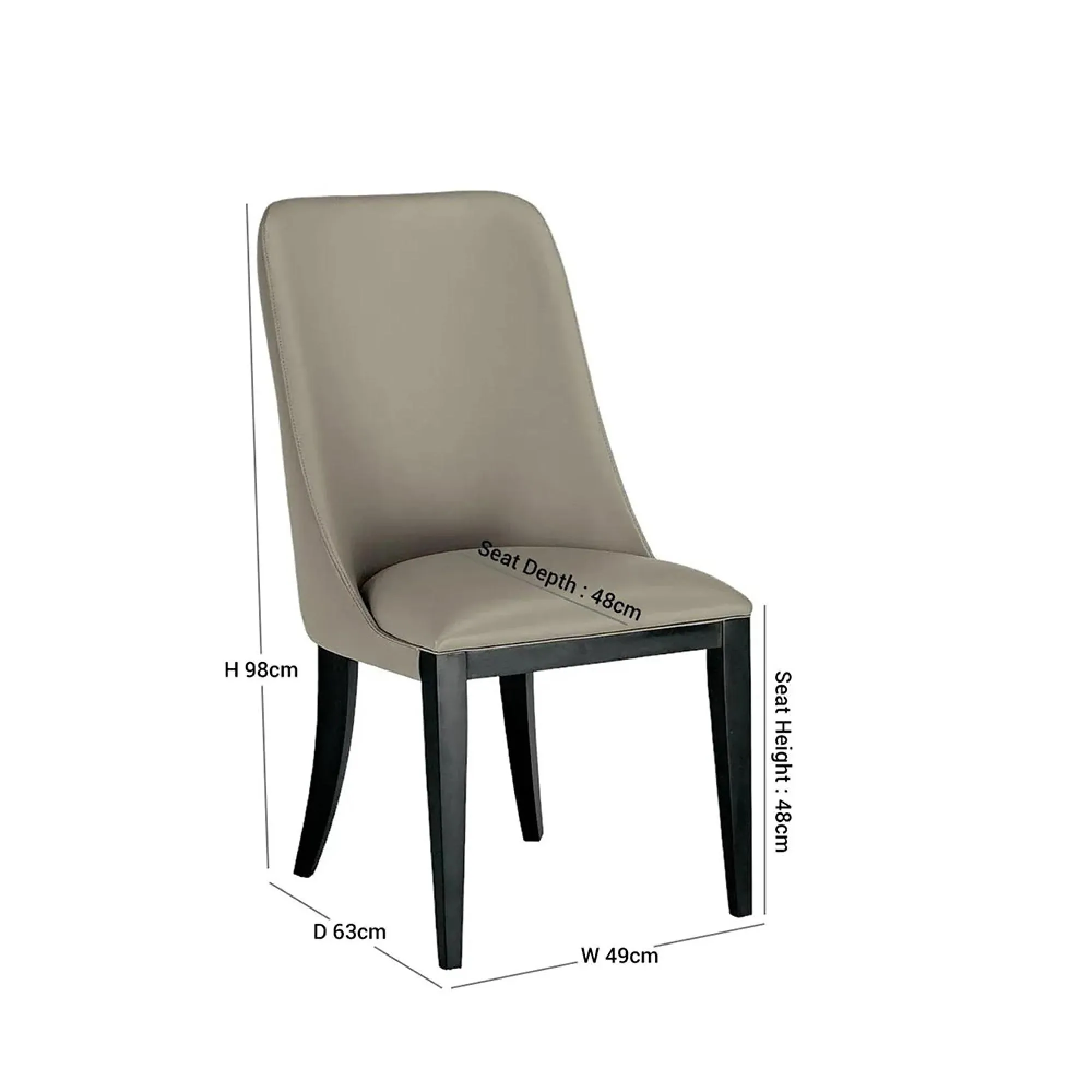 Flavia Nabuk Leather Dining Chair