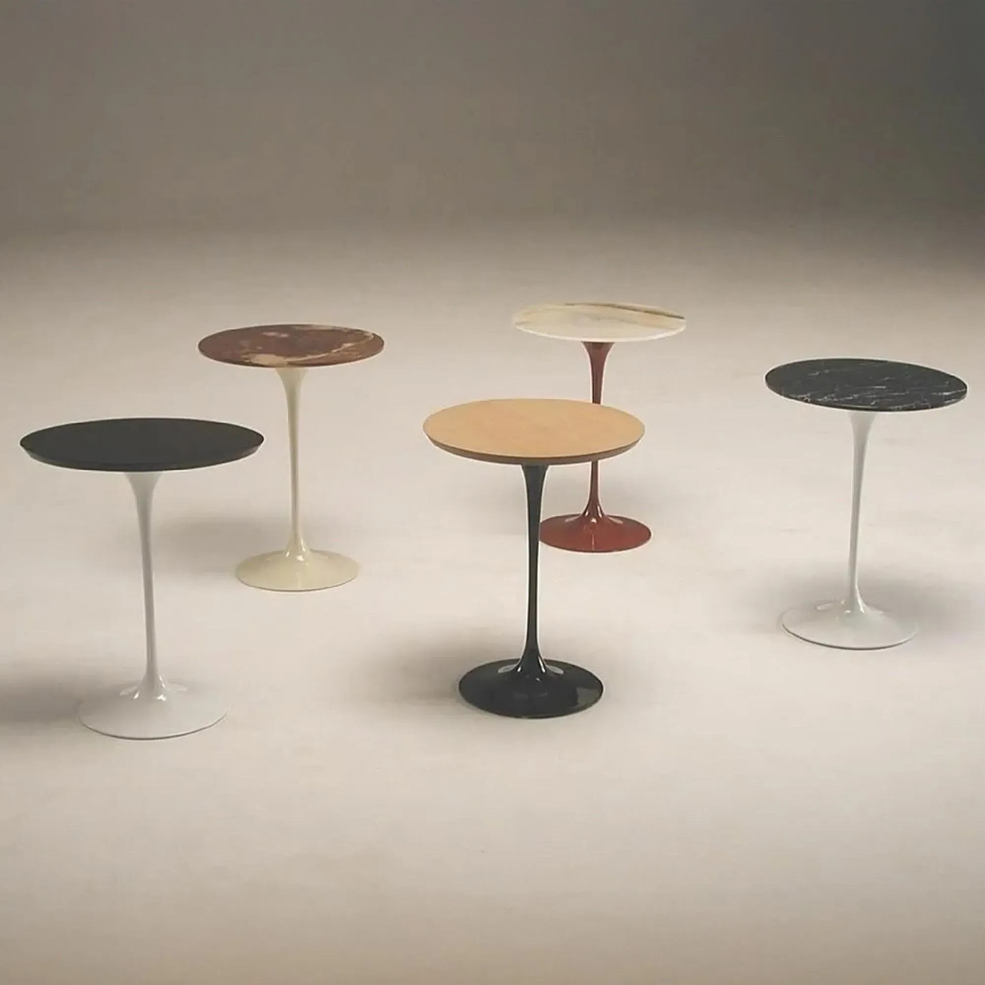 Flute Occasional Table - Marble, Metal