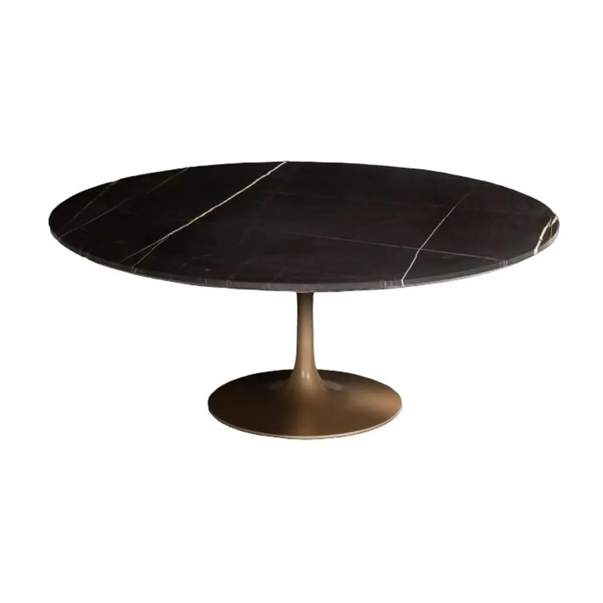 Flute Occasional Table - Marble, Metal