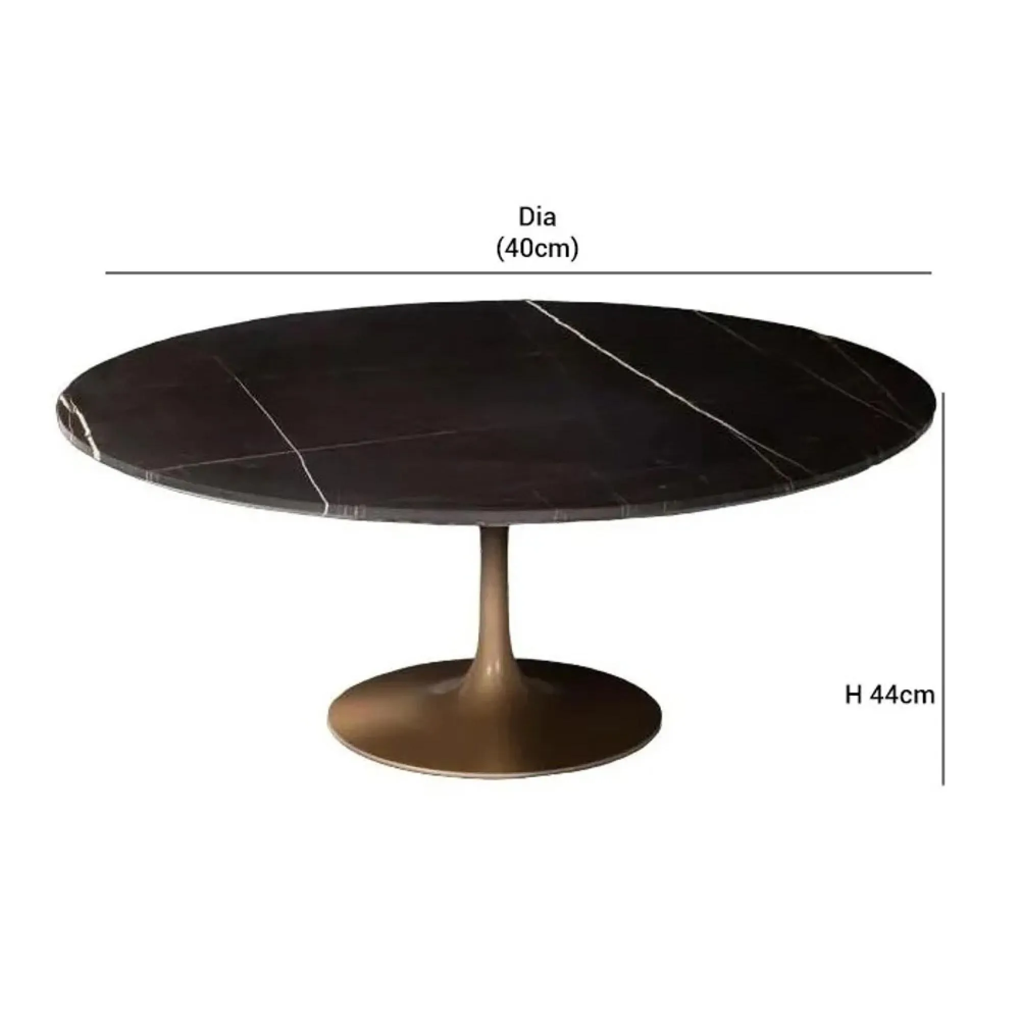 Flute Occasional Table - Marble, Metal