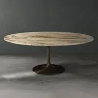 Flute Occasional Table - Marble, Metal