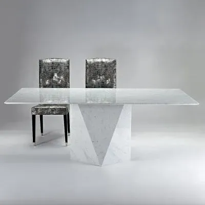 Freedom Pedestal Dining Table - Marble, Steel