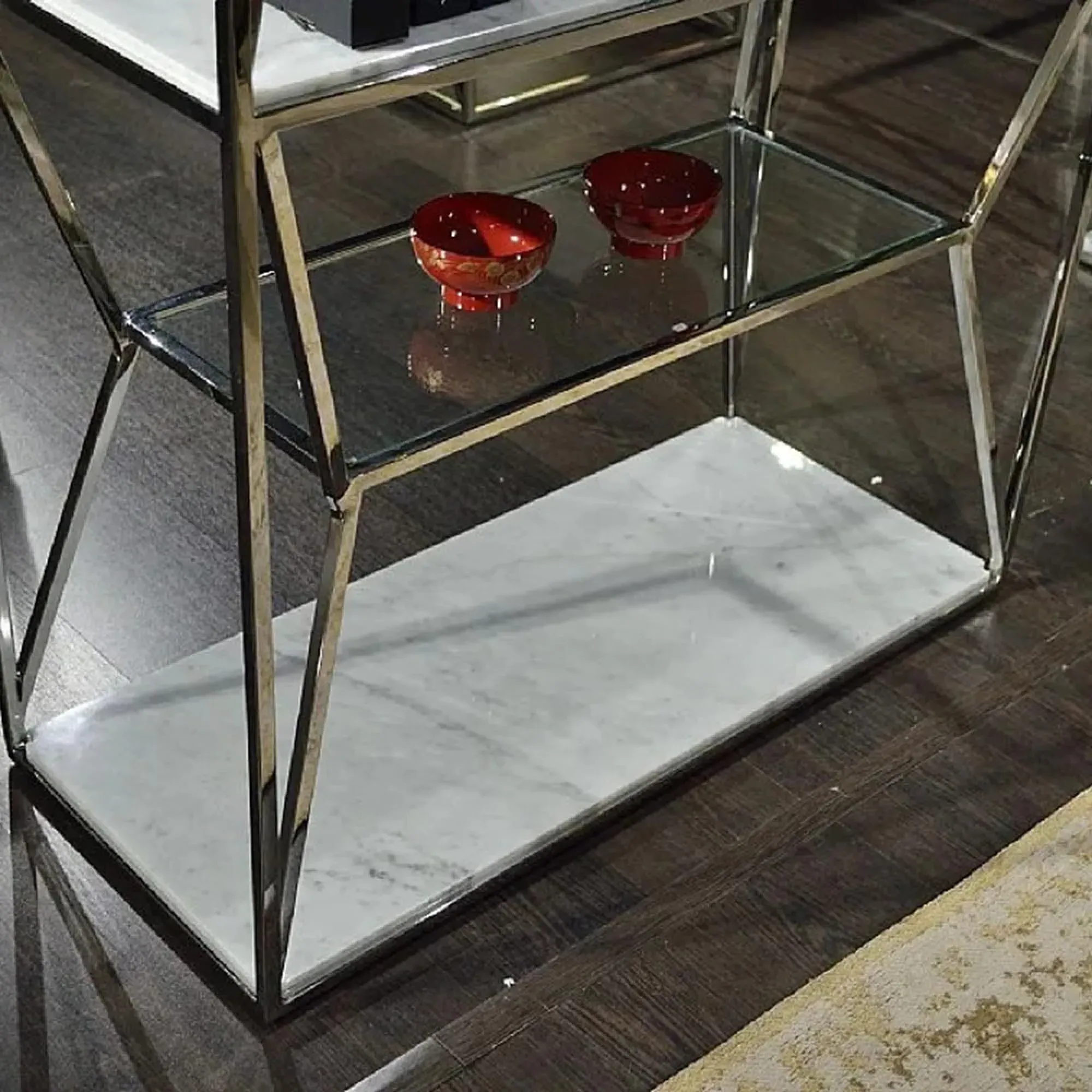 Ginza Etagere Shelving Unit - Marble, Glass
