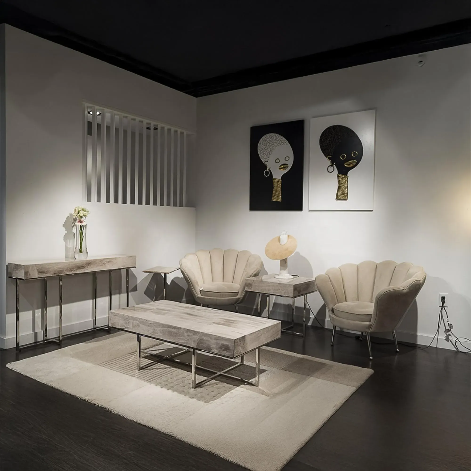 Gipsy Occasional Tables with Metal Base - Marble