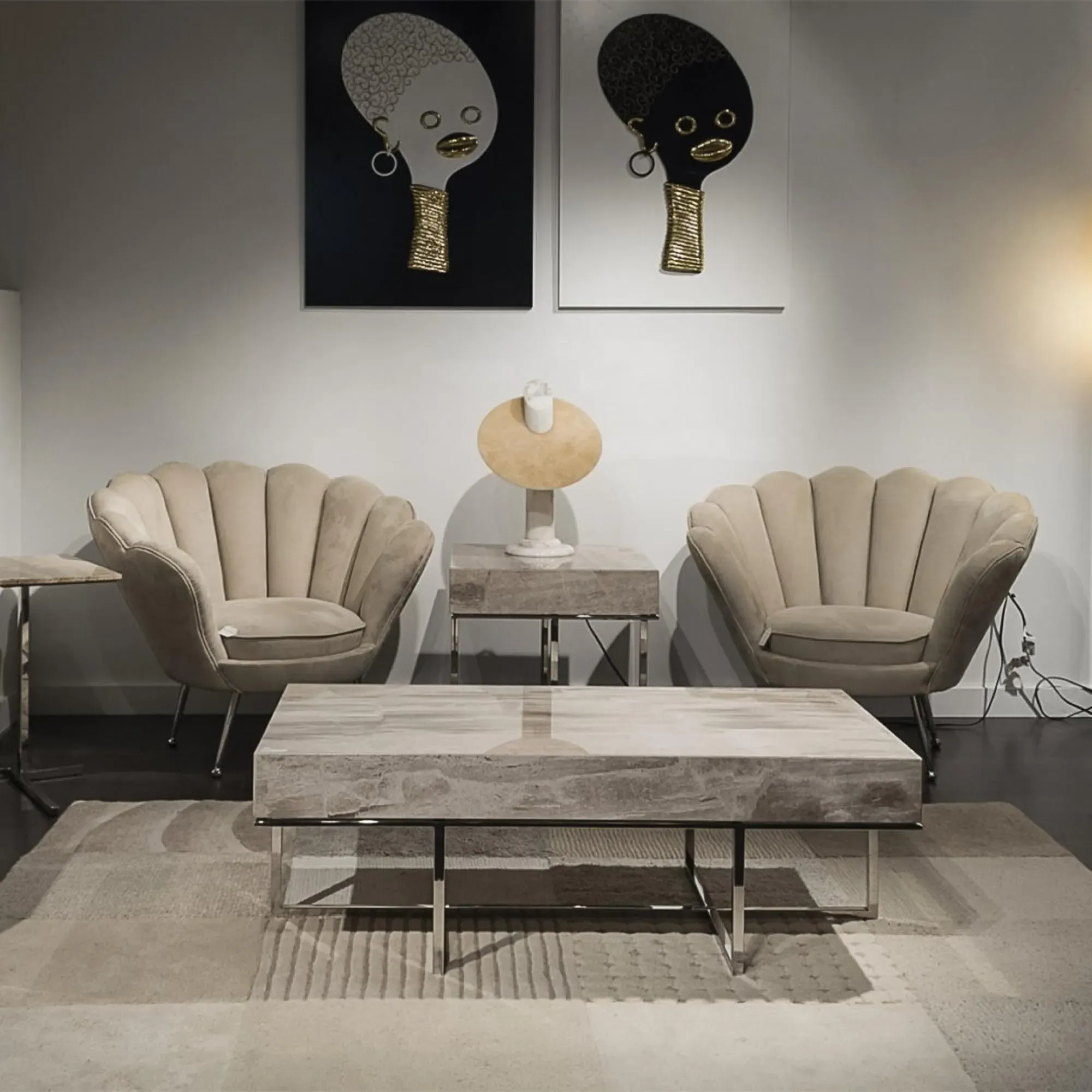 Gipsy Occasional Tables with Metal Base - Marble