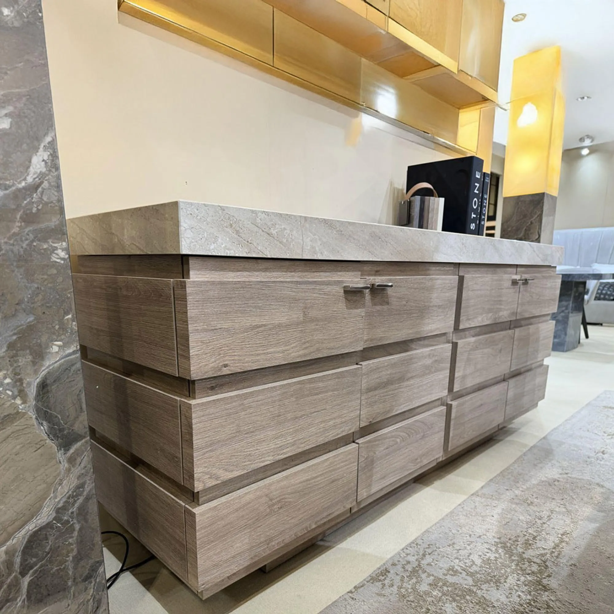 Goya Extra Large 4 Door Sideboard - Marble Top