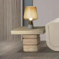 Goya Small Square Side Table with Pedestal Base - Marble