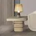 Goya Small Square Side Table with Pedestal Base - Marble