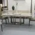 Harry Dining Table with Metal Pedestal Base - Marble