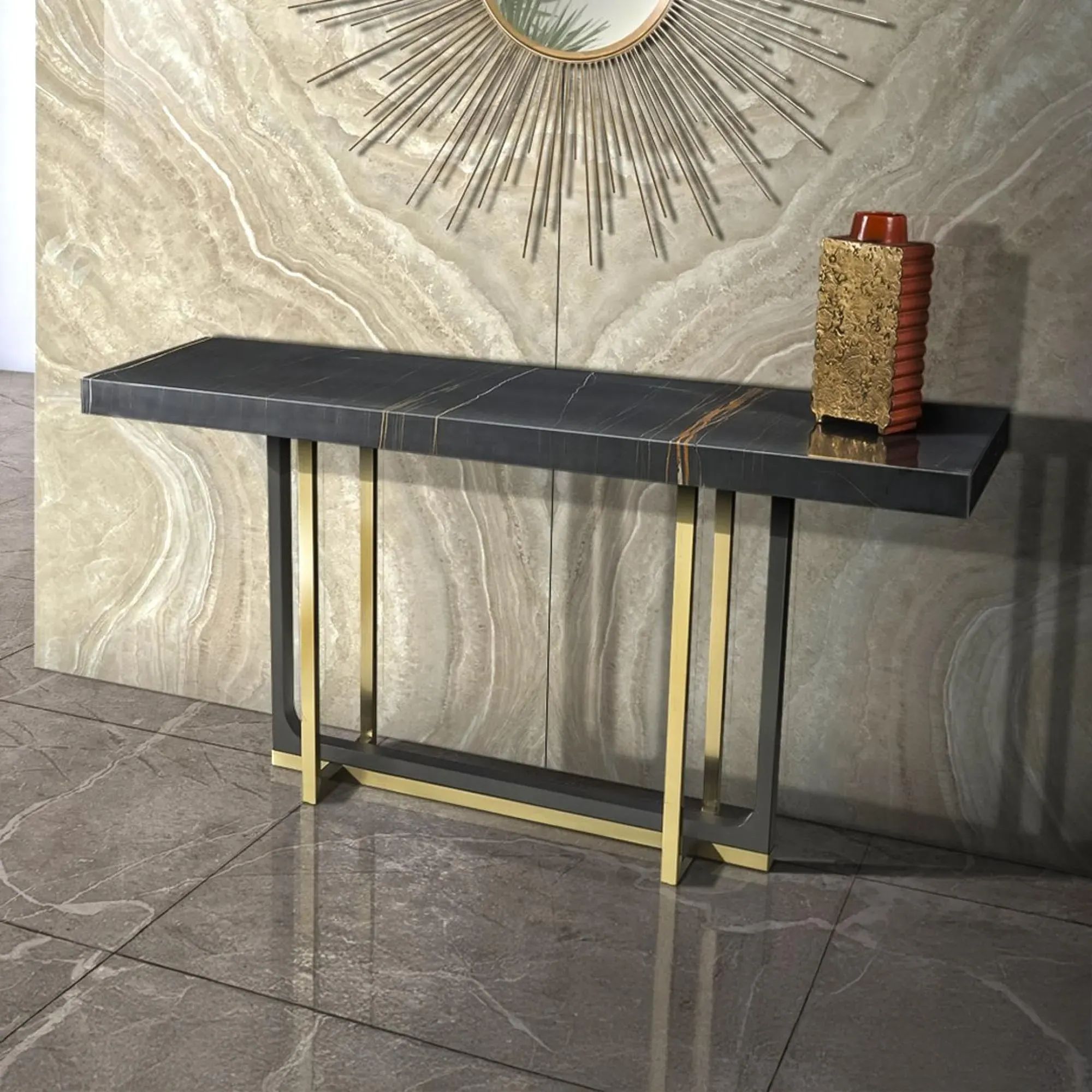Harry Occasional Table with Metal Base - Marble