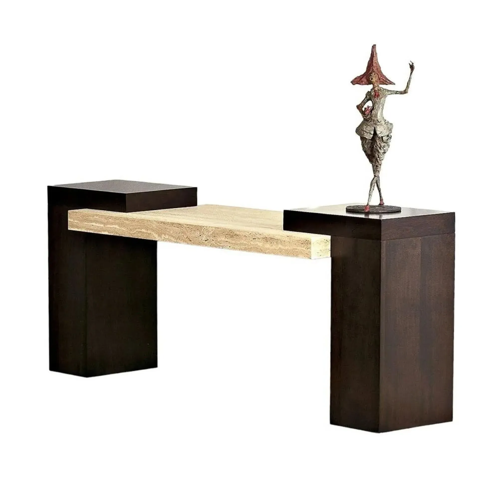 Helen Console Table - Marble, Wenge Wood