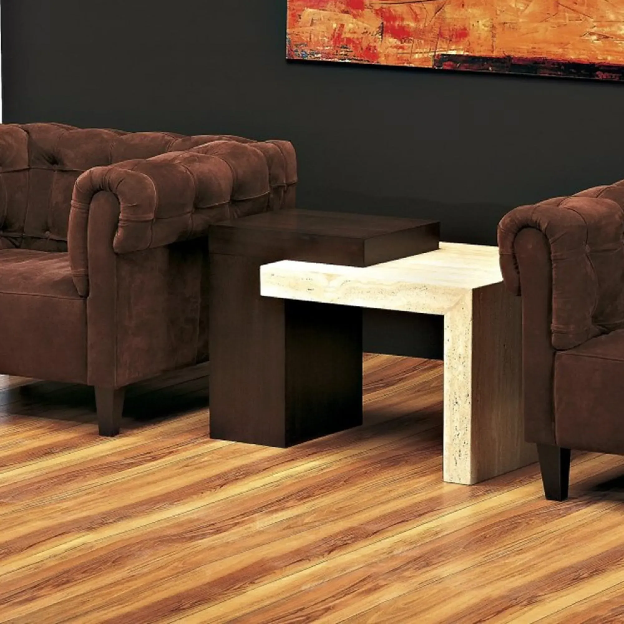 Helen Lamp Table - Marble, Wenge Wood