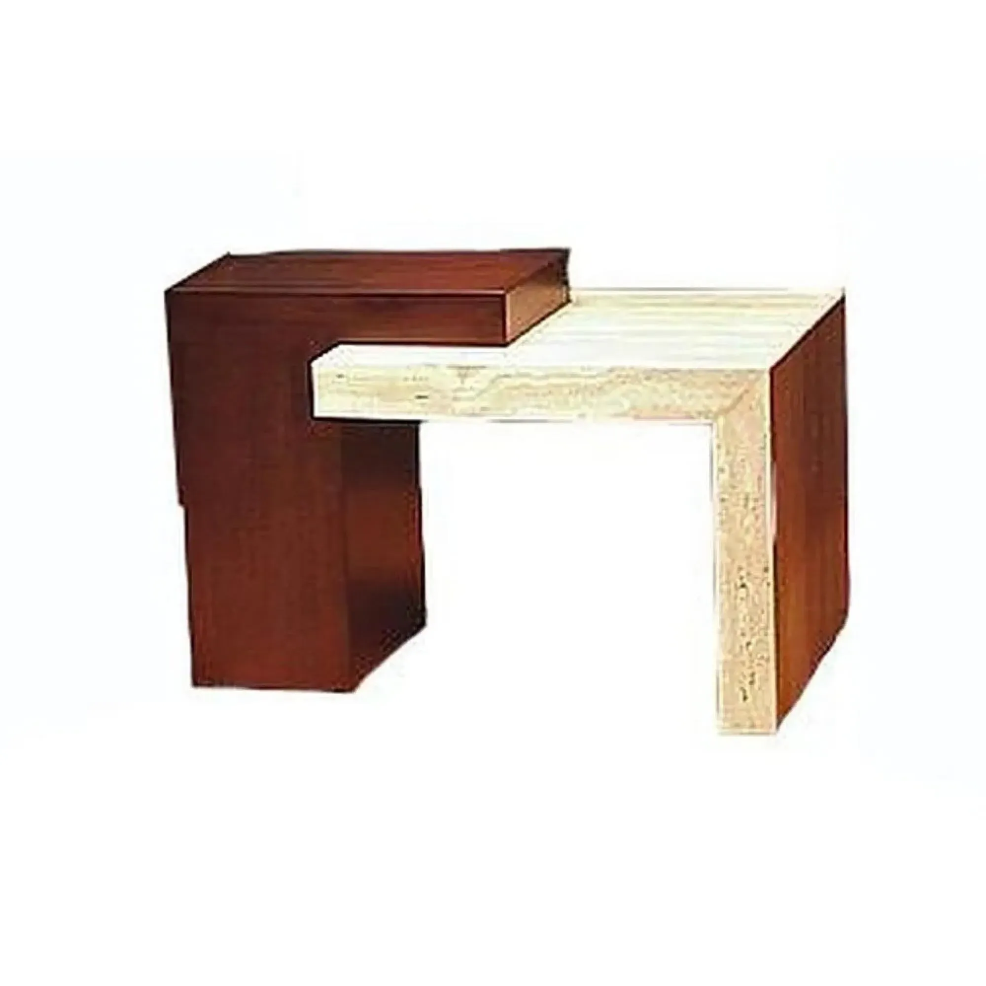 Helen Lamp Table - Marble, Wenge Wood