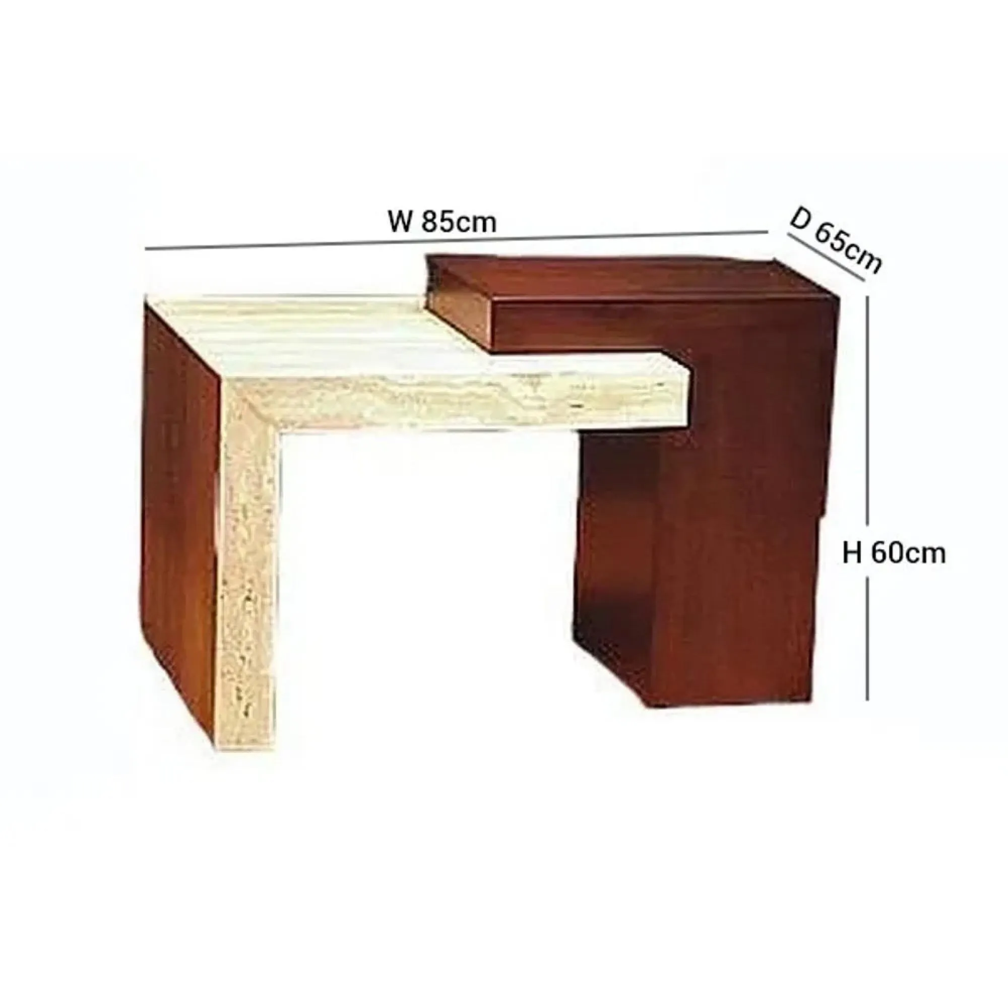 Helen Lamp Table - Marble, Wenge Wood