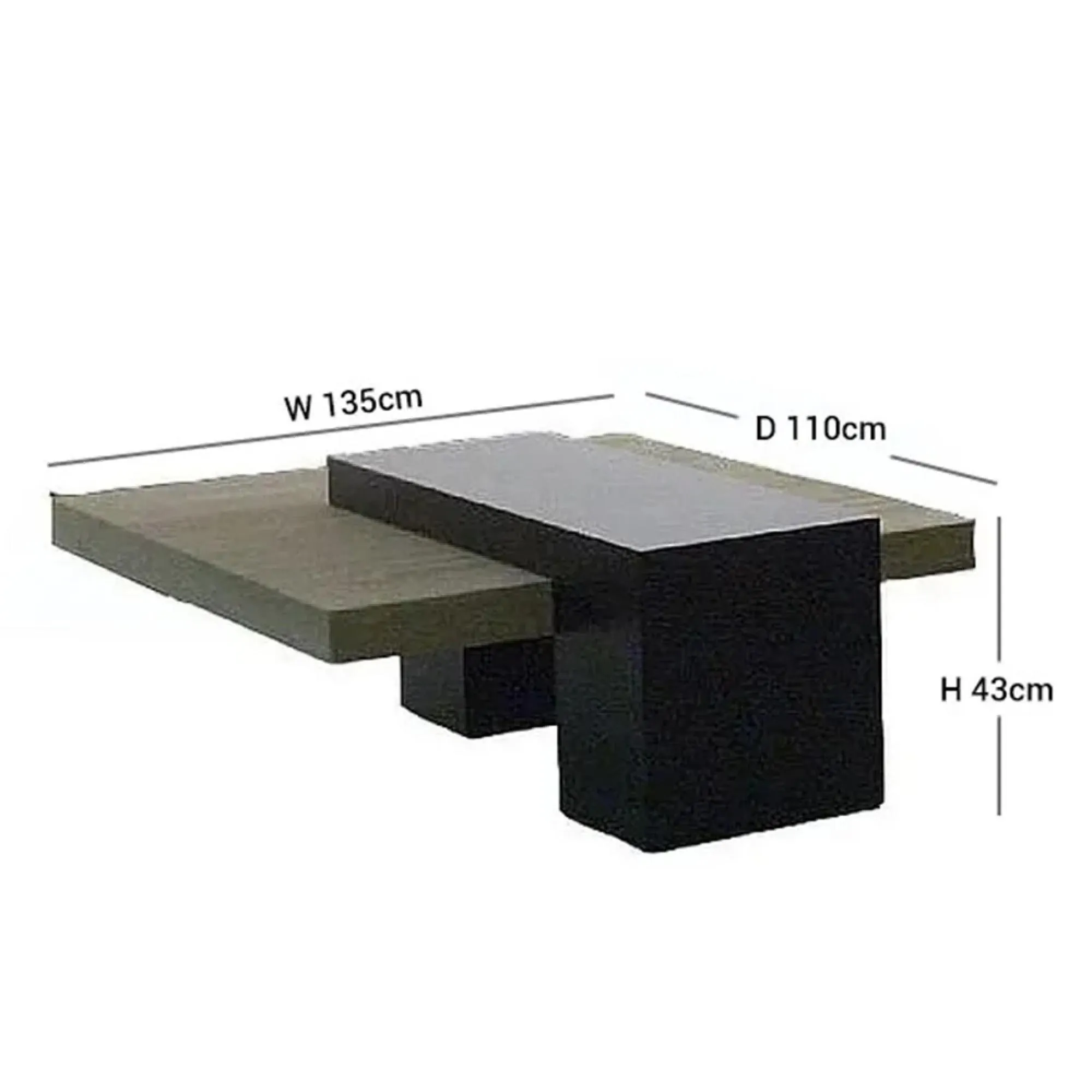 Helen Square Coffee Table - Marble, Wenge Wood