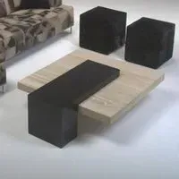 Helen Square Coffee Table - Marble, Wenge Wood