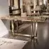 Horizon Console Table with Brass Base - Brown, Marble