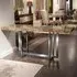 Horizon Console Table with Steel Base - Brown, Marble