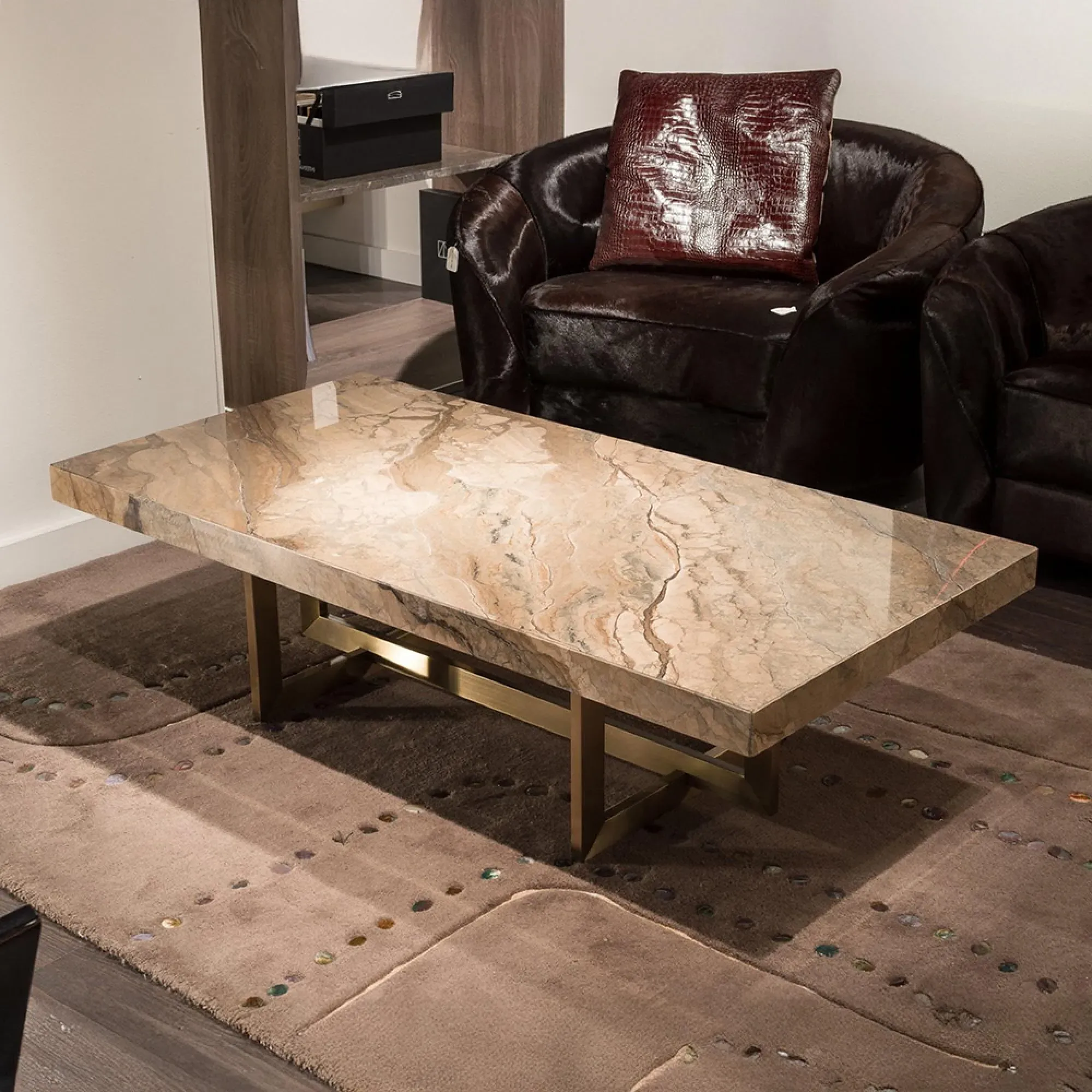 Horizon Occasional Table - Brown, Marble