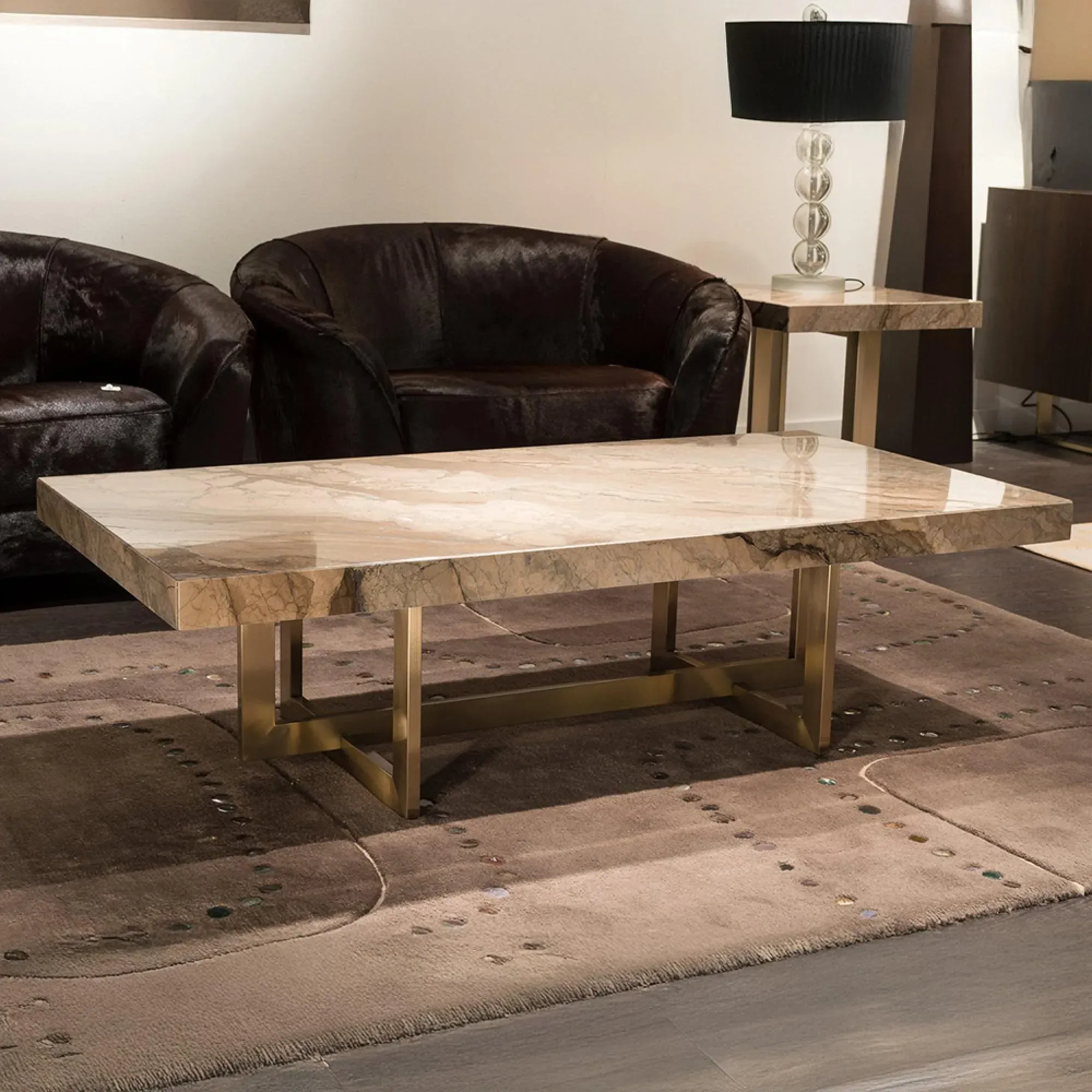 Horizon Occasional Table - Brown, Marble