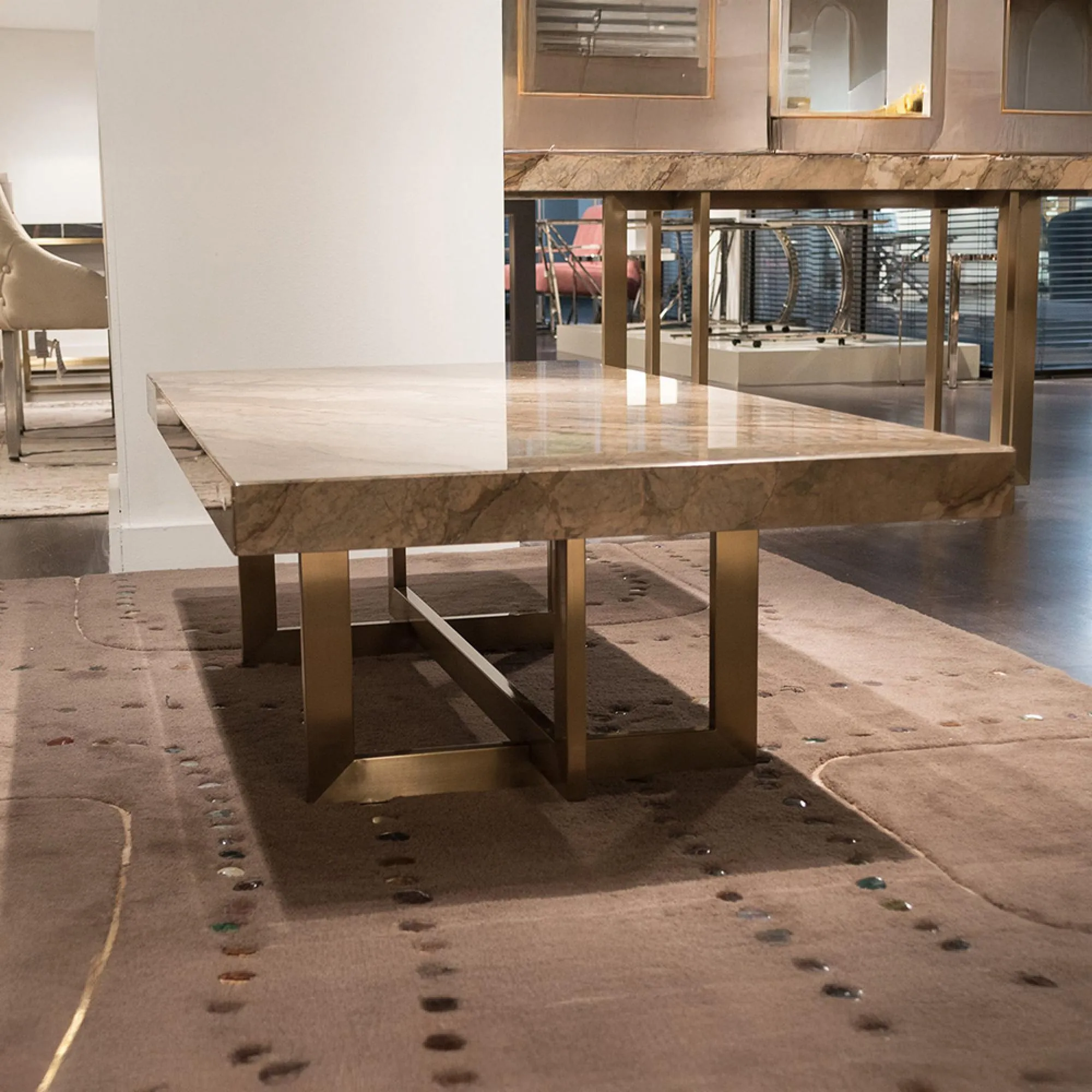 Horizon Occasional Table - Brown, Marble