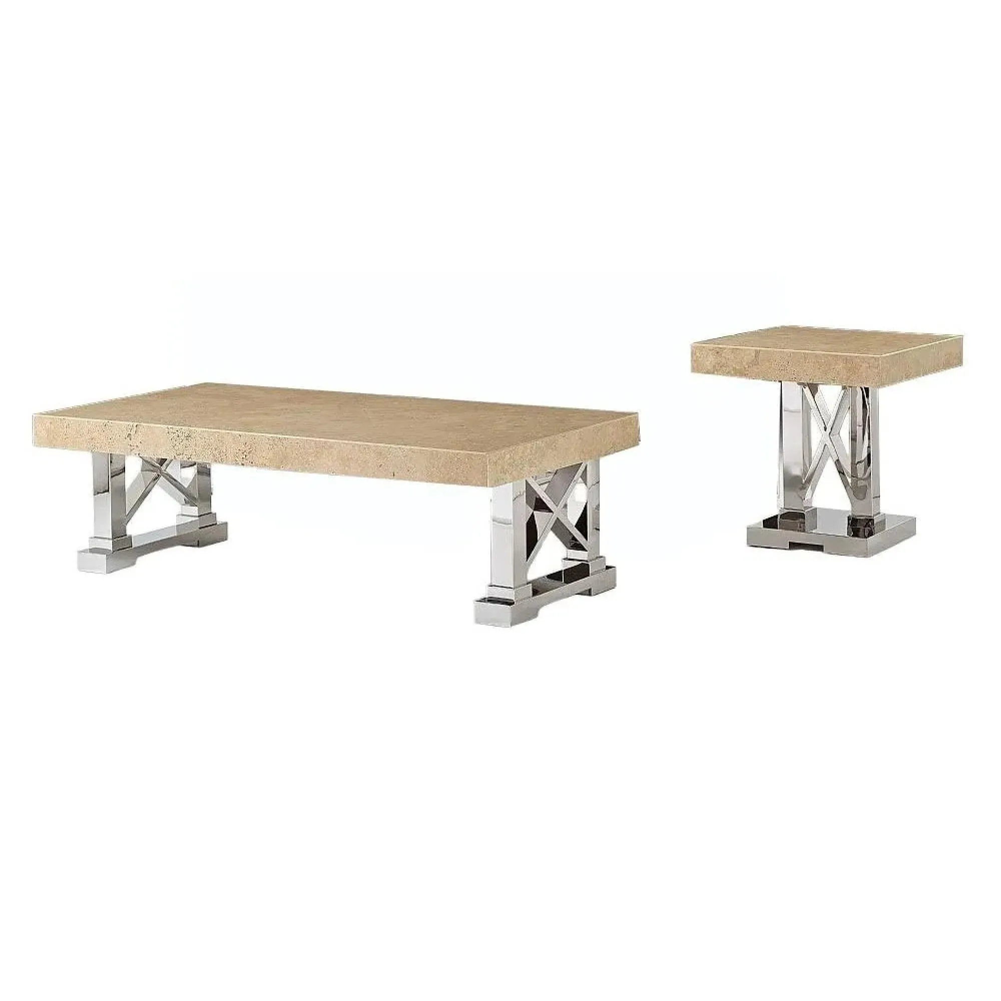 Impero Occasional Table - Marble, Stainless Steel