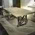 Impero Pedestal Dining Table - Marble, Stainless Steel