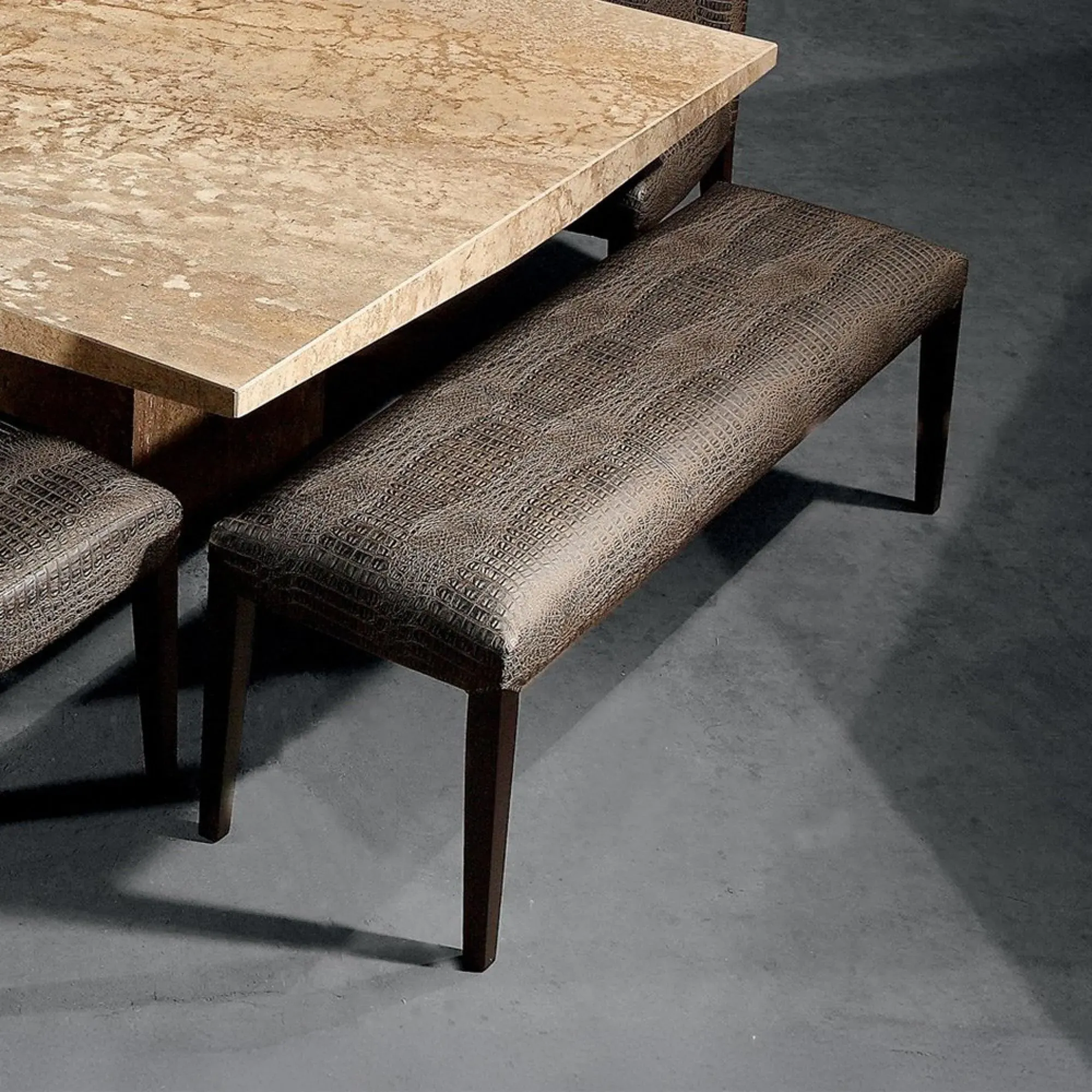 Juliette Leather Dining Bench - Wenge
