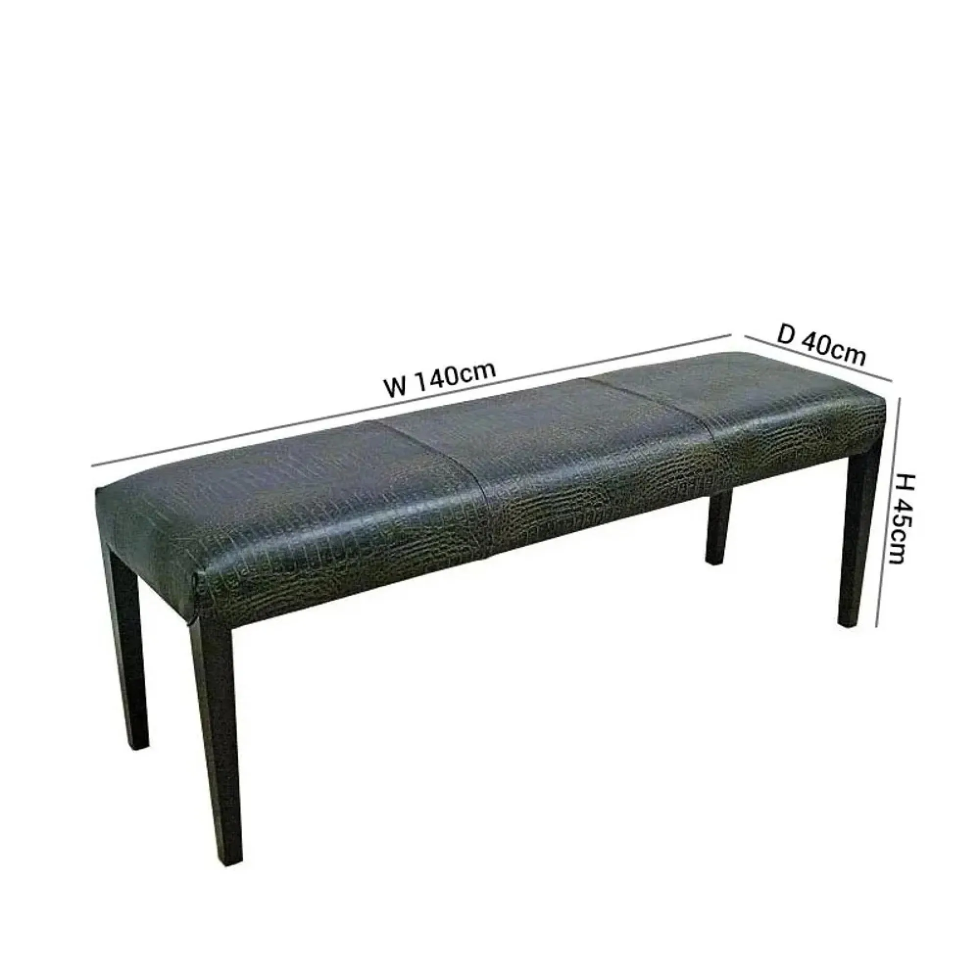 Juliette Leather Dining Bench - Wenge