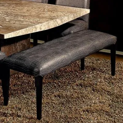 Juliette Leather Dining Bench - Wenge
