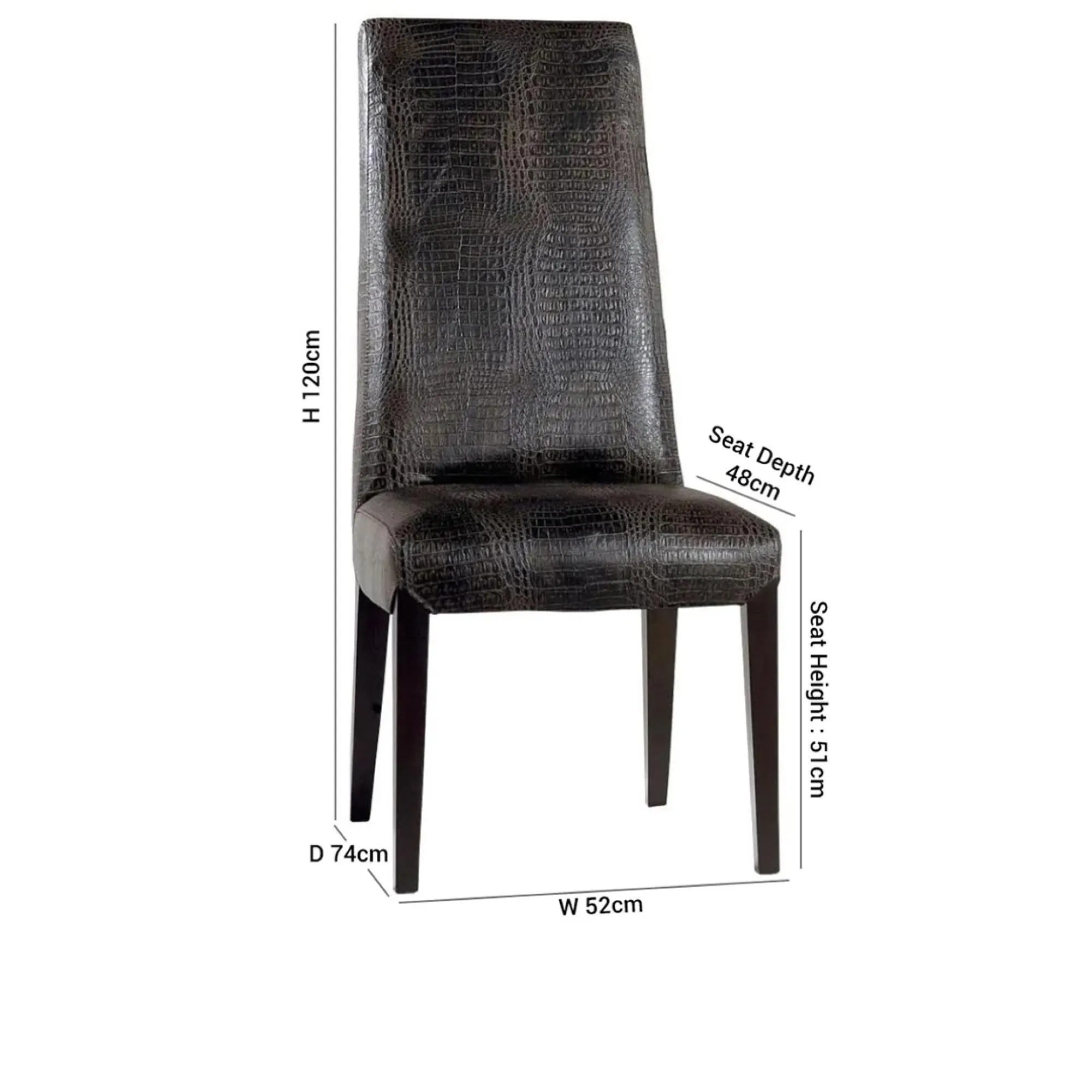 Juliette Leather Dining Chair with Wenge Legs