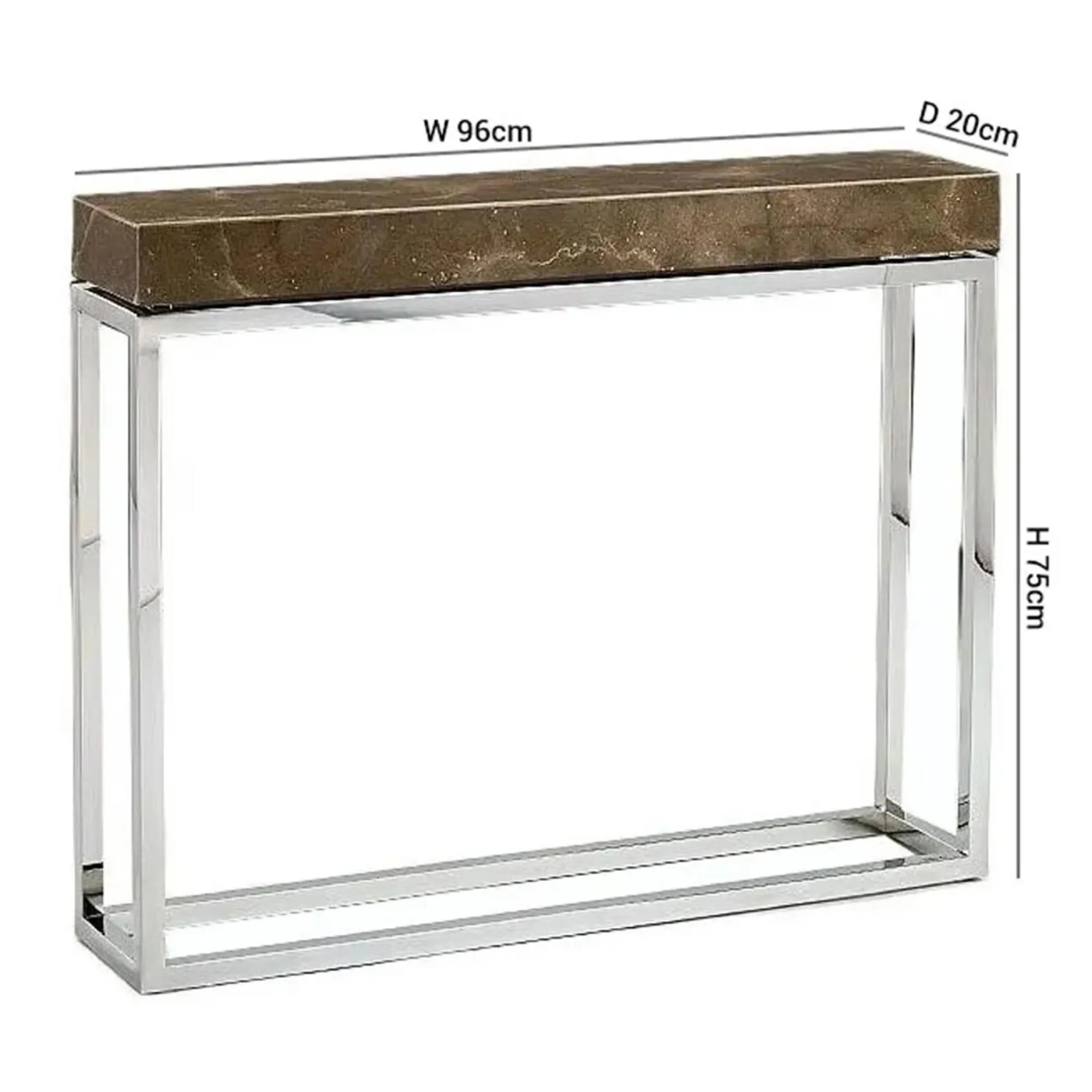 Kubo Console Table - Marble, Stainless Steel