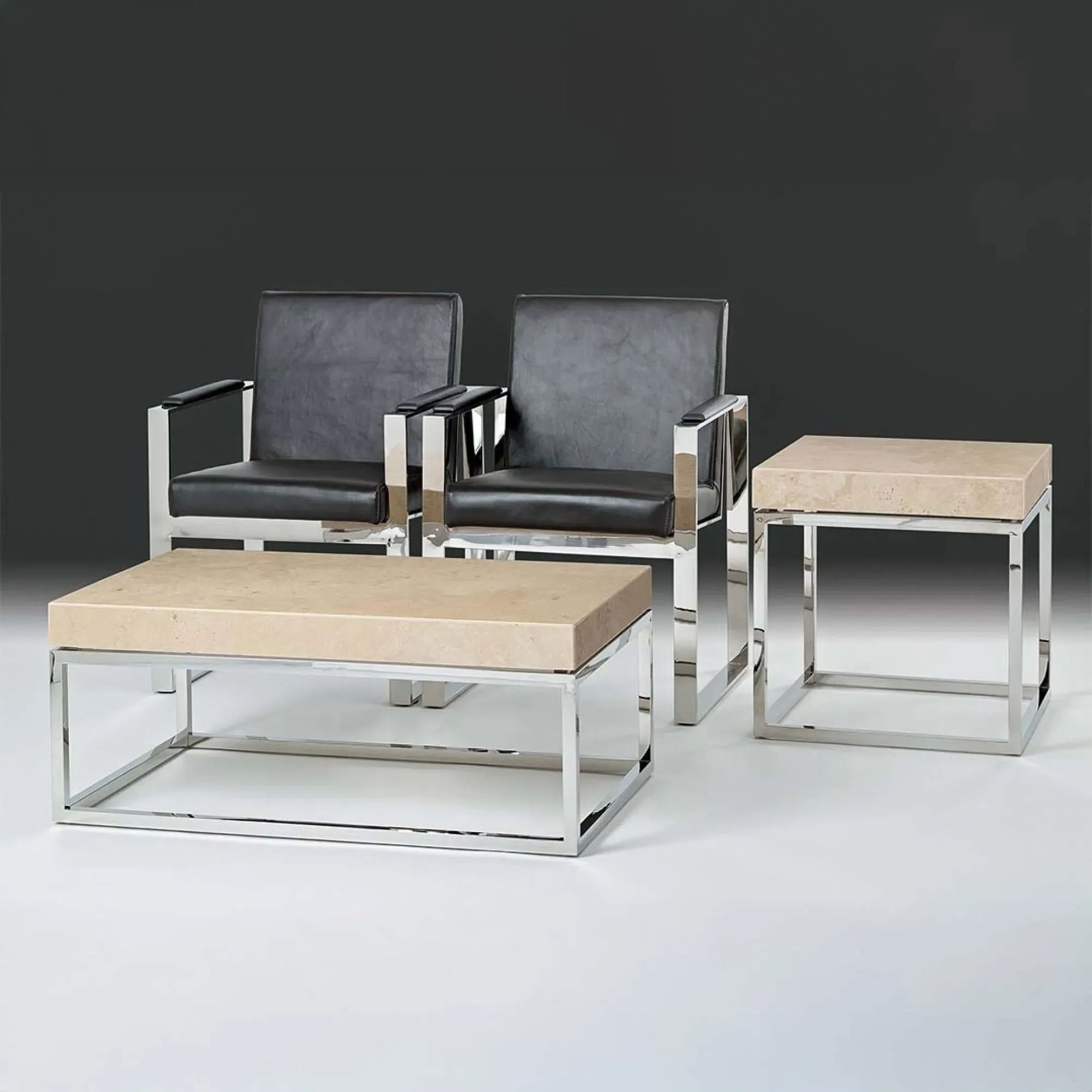 Kubo Round Occasional Table - Brown, Marble