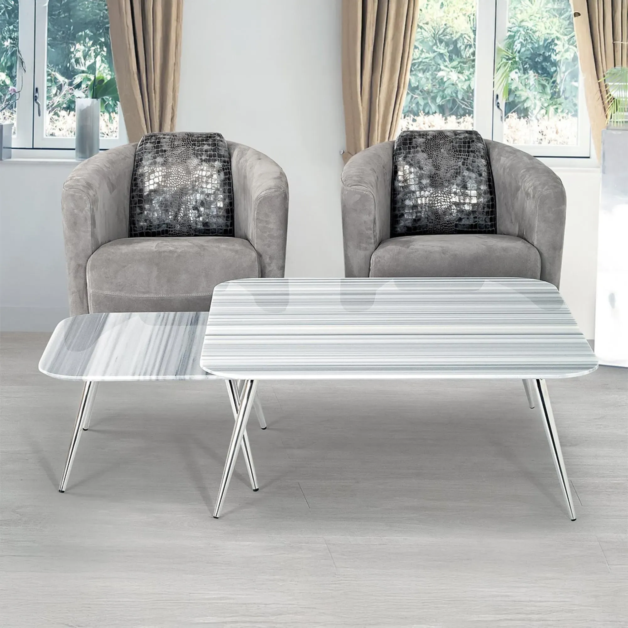 Livia Square Coffee Table - Marble