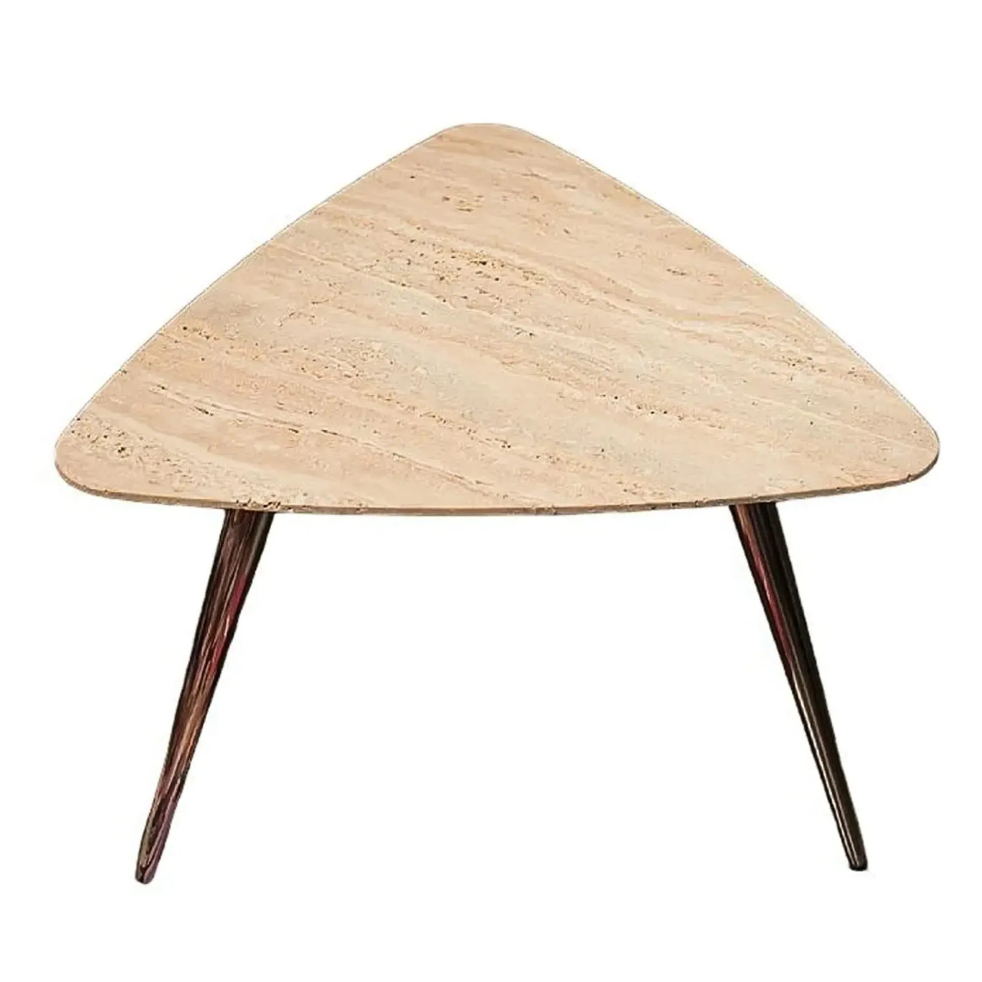 Livia Triangle Side Table - Marble