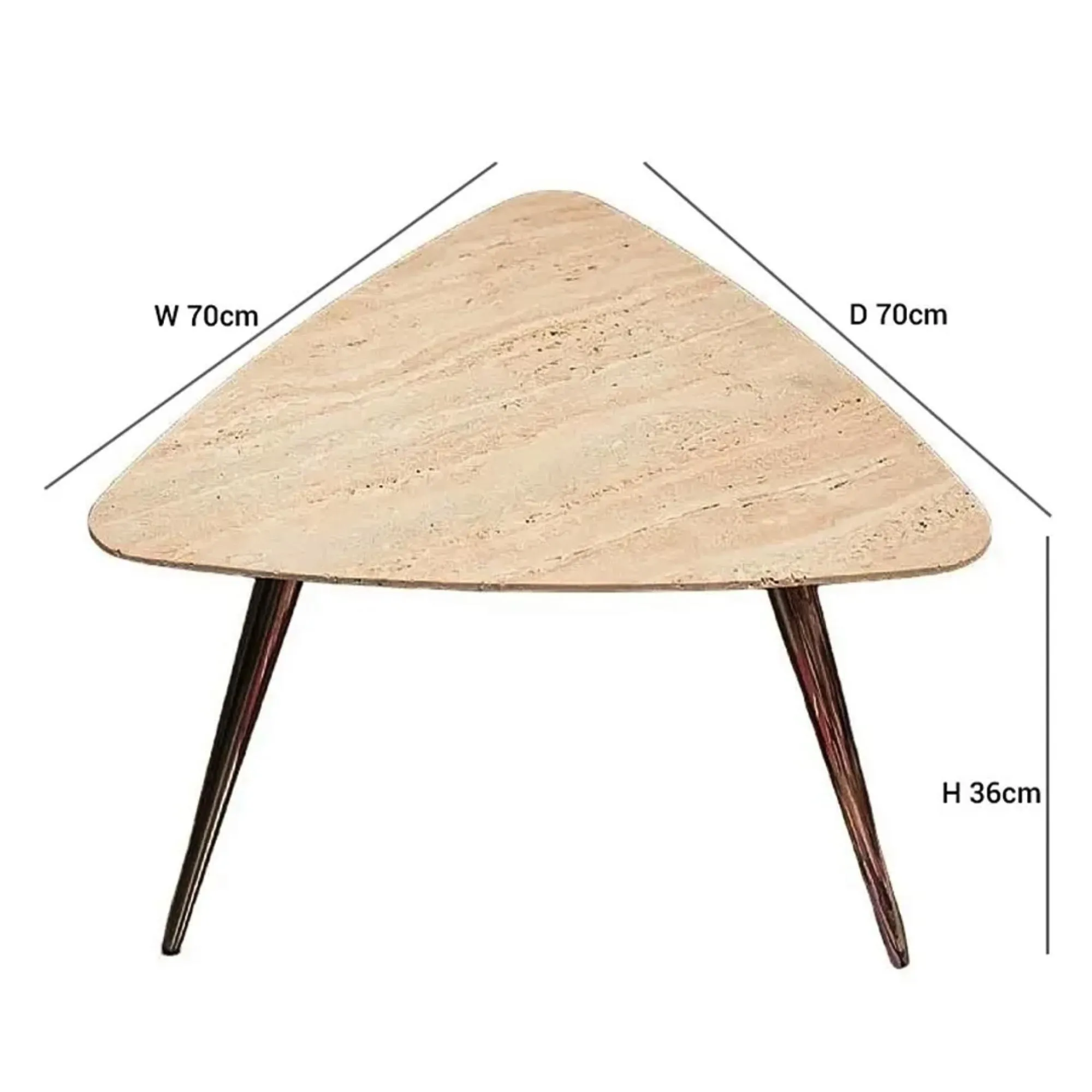 Livia Triangle Side Table - Marble