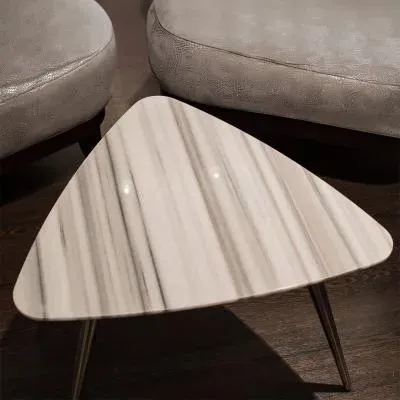 Livia Triangle Side Table - Marble image
